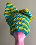 Blue and Yellow Floppy Ear Beanie