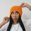 Orange Spiked Beanie
