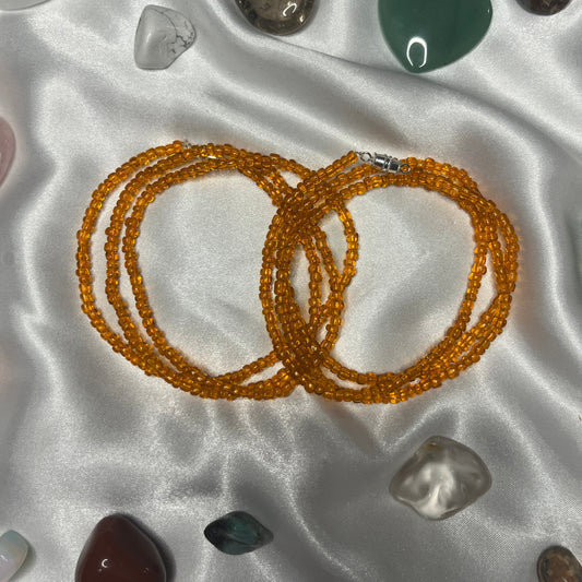 Crystal Orange Waist Bead
